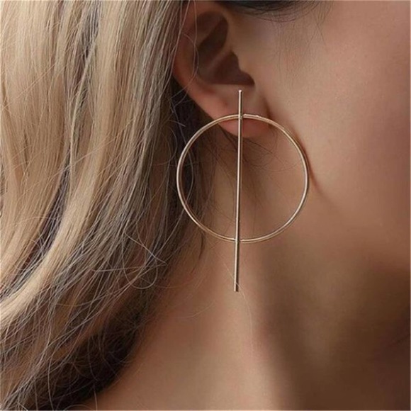 RESTOCKED! Fashion Circle Geometric Gold Earring - Picture 1 of 8